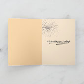 Carte Birthday gold fireworks on black sky (Intérieur)