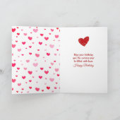 Carte Birthday Golden Retriever With Red Heart Pillow (Intérieur)