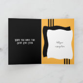 Carte Birthday Grandson ajouter photo nom orange noir (Intérieur)