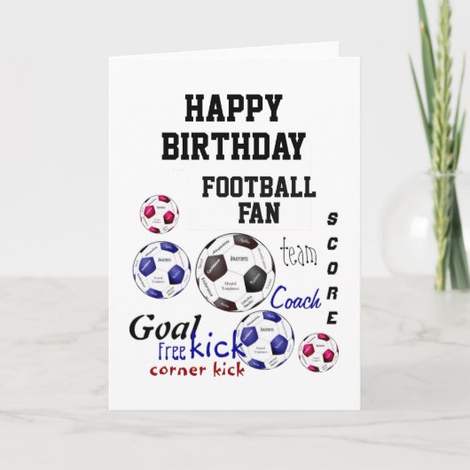 Carte Birthday Greeting for Football Fan Fun (Devant)