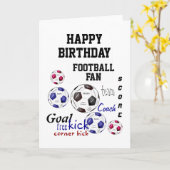 Carte Birthday Greeting for Football Fan Fun (Fleur jaune)