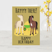 Carte Birthday Hayyy There Horses (Fleur jaune)
