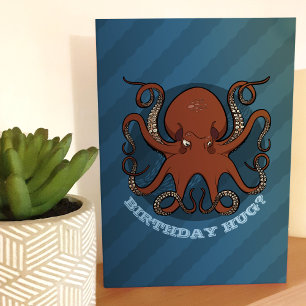Carte Birthday Hug Octopus Tentacles Dessin animé