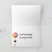 Carte Birthday Humor Glamorous Old Lady With Wine (Intérieur)