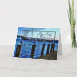 CARTE BIRTHDAY - HUSBAND - MARINA AND SEAGULLS/ SHIPS<br><div class="desc">IDEAL CARD FOR THE HUSBAND FROM THE WIFE</div>