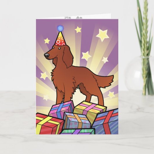 Carte Birthday Irish / English / Gordon / R&W Setter (Devant)