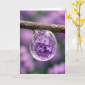 Carte Birthday Lilac Blossom Reflected in Raindrop (Fleur jaune)