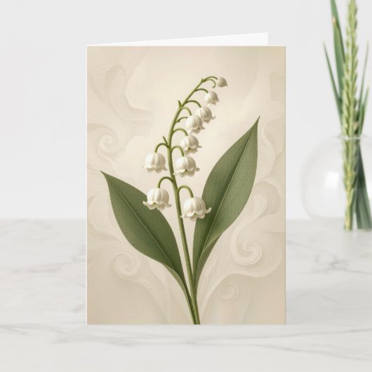 Carte Birthday Lily of the Valley on Abstract (Devant)