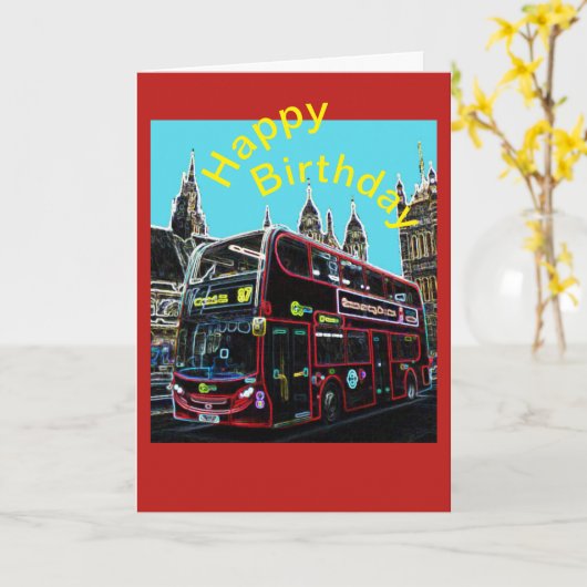 Carte Birthday London (Fleur jaune)
