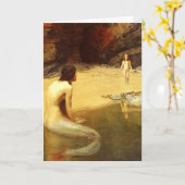 Carte Birthday Mermaid and Child (Fleur jaune)