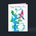 Carte Birthday Mom, Hummingbird & Flowers Card<br><div class="desc">Bright and beautiful Thinking of You Greeting with a hummingbird pollinating beautiful bright flowers.  This Greeting
est part of my Kaleidoscope collection.  Vivid Colors.  D'autres catégories seront incluses,  les birthdays,  les invitations,  etc.</div>