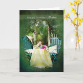CARTE BIRTHDAY - MOTHER -  ENGLISH COTTAGE GARDEN (Fleur jaune)