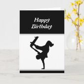 Carte Birthday Motivational Skateboard Skate Board (Fleur jaune)