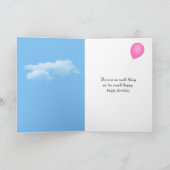 Carte Birthday Mouse In a Pink Dress On a Swing (Intérieur)