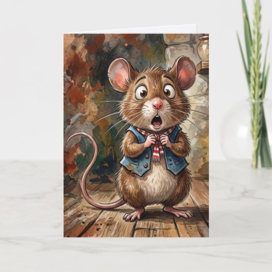 Carte Birthday Mouse with a Surprised Look  (Devant)
