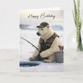 Carte Birthday Polar Bear Ice Fishing (Devant)