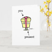 Carte Birthday Present (Fleur jaune)