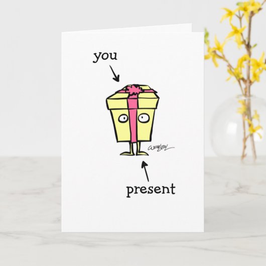 Carte Birthday Present (Fleur jaune)