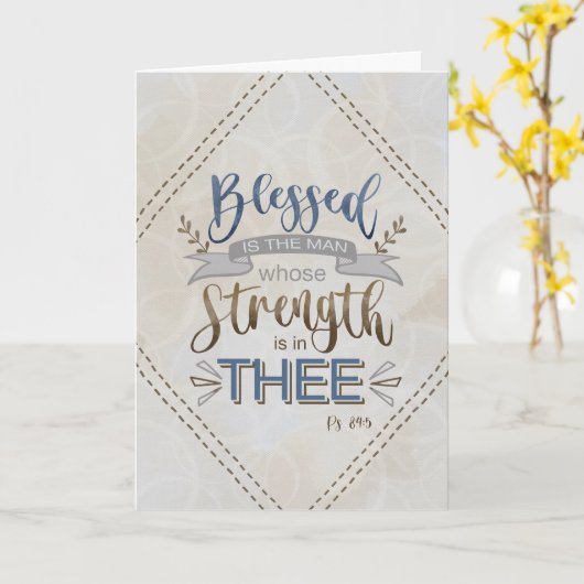 Carte Birthday Scripture Blessed is the Man (Fleur jaune)