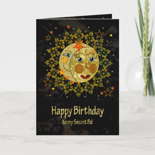 Carte Birthday, Secret Pal, SUN, MOON, STARS (Devant)
