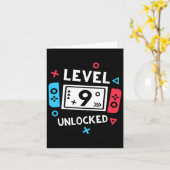 Carte Birthday Shirt Boy Niveau 9 Déverrouillé Jeu vidéo (Fleur jaune)