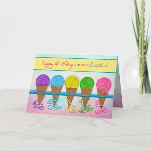 Carte Birthday, Someone Creative, Yarn Cones (Devant)