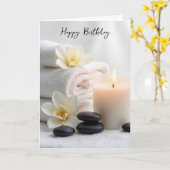 Carte Birthday Spa Towels With Magnolia Blossoms (Fleur jaune)