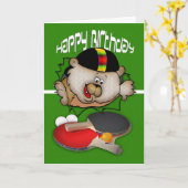 Carte Birthday sport Ping Pong Table de tennis (Fleur jaune)