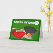 Carte Birthday sport Ping Pong Table de tennis (Fleur jaune)