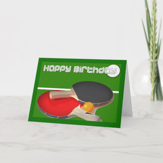 Carte Birthday sport Ping Pong Table de tennis (Devant)
