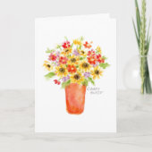 Carte Birthday Sunflower Vase Religious Greeting Card (Devant)