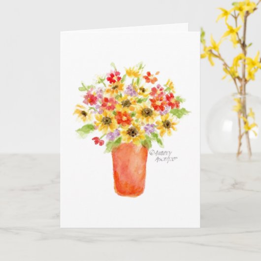 Carte Birthday Sunflower Vase Religious Greeting Card (Fleur jaune)