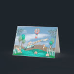 Carte Birthday, Sweetie, Kids, Busy et Little Rabbits<br><div class="desc">Voir la même conception/similaire sur d'autres produits,  p. ex.,  mug,  lampe,  cartes,  etc.</div>