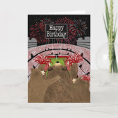 Carte Birthday Three Bears Cheering Red (Devant)