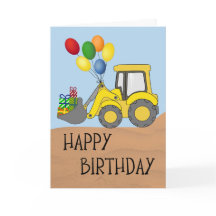 Birthday Tractor with Bucket Full of Gifts