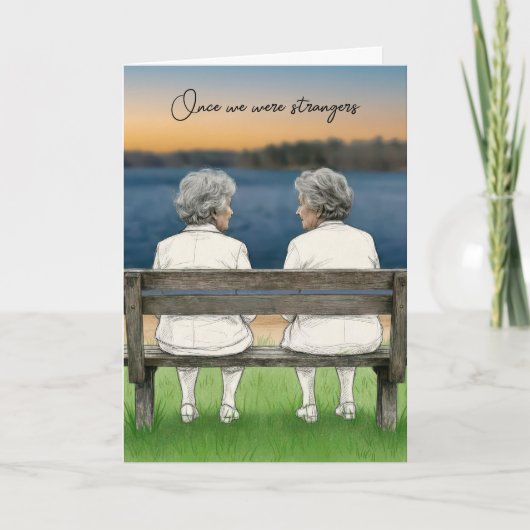 Carte Birthday Two Old Ladies On A Bench (Devant)