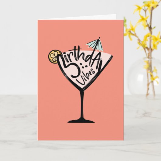 Carte Birthday Vibes Cocktail Card (Fleur jaune)