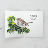 Carte Birthday Watercolor Swainson's Thrush Bird (Intérieur)