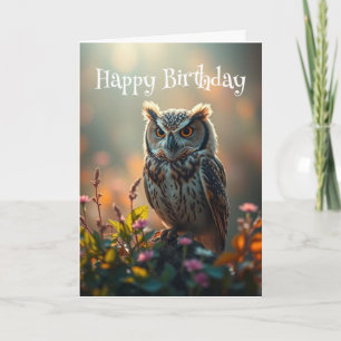 Carte Birthday Wildlife Owd Bird Nature