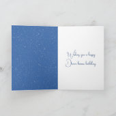 Carte Birthday Winter White Goose With Blue Scarf (Intérieur)