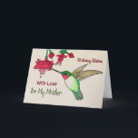 Carte Birthday Wishers<br><div class="desc">Celebrate your mother's birthday with a hummingbird and bright pink flower card Colourful and cheerful,  the réaliste tic watercolor painting of a favourite backyard bird and flower will delight a gardener or birdwatcher. Apporte la sunshine and happiness to your mama's birthday celebration with this lovely and elegant garden card.</div>
