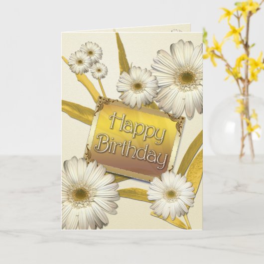 Carte Birthday with daisies (Fleur jaune)