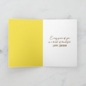 Carte Birthday Yellow Daisy Bursting Out of Dirt (Intérieur)