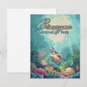 Carte Biscayne National Park Florida Turtle Coral Card (Devant / Derrière)