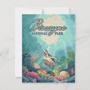 Carte Biscayne National Park Florida Turtle Coral Card