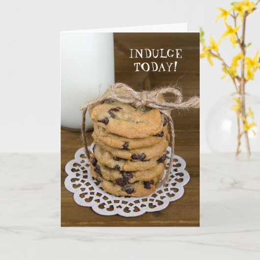 Carte biscuits à puces de chocolat et lait (Fleur jaune)