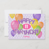 Carte biscuits d'anniversaire violet heureux avec ballon (Devant)