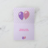 Carte biscuits d'anniversaire violet heureux avec ballon (Intérieur)