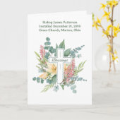 Carte Bishop Installation Bénédictions Croix et Fleurs (Fleur jaune)