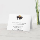 Carte Bison Buffalo Wildlife Outer Space Grey Card (Dos)